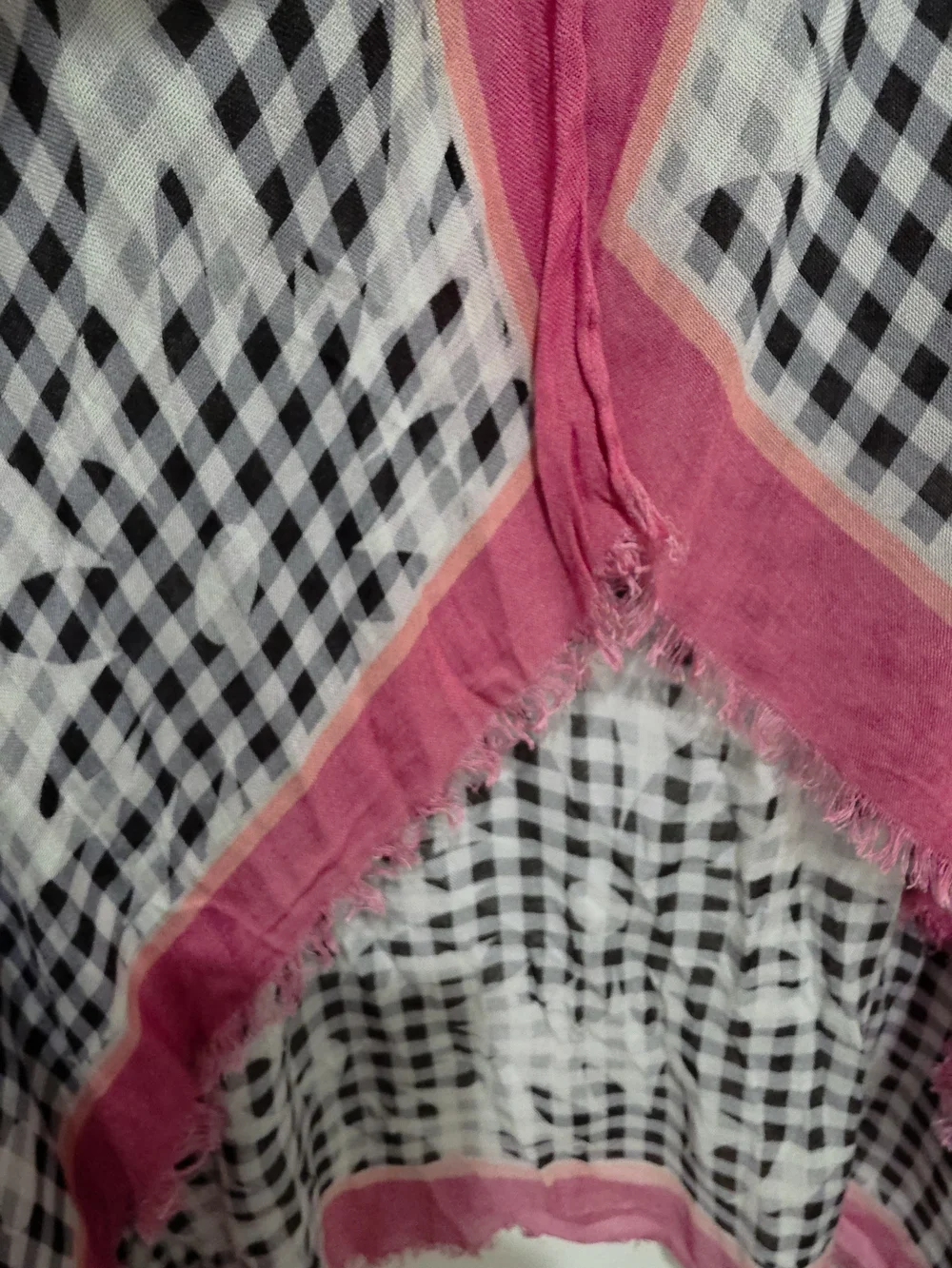 kate spade Black and White Checked Floral Kimono Coverall with Pink Trim